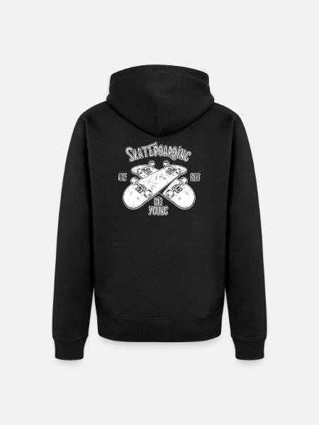 Skateboarding - Live Fast The Young - Unisex Premium Organic Zip Hoodie - black