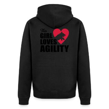 agility - Veste à capuche bio Premium Unisexe - noir - Dos - Nico (187cm)