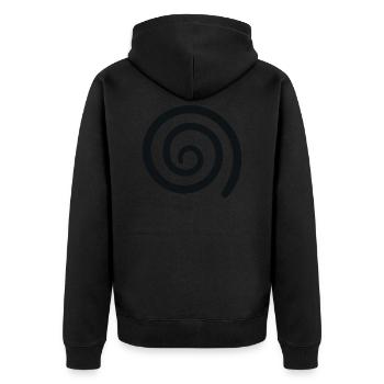 Whirl vortex - Unisex Premium Organic Zip Hoodie - black - Back - Nico (187cm)