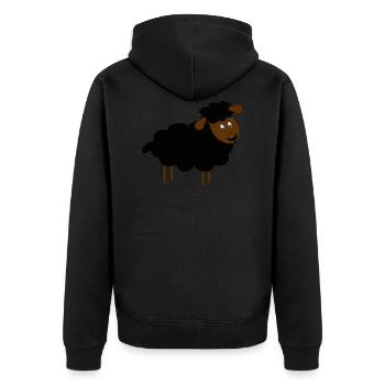 black sheep - Unisex Premium Organic Zip Hoodie - black - Back - Nico (187cm)