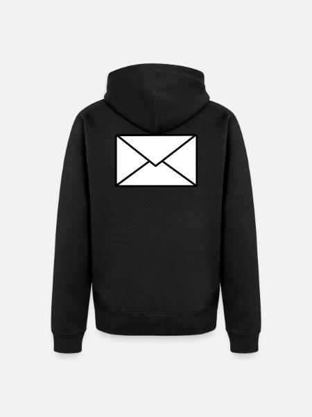 letter - Unisex Premium Organic Zip Hoodie - black