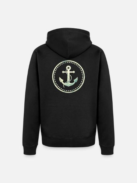 anchor - Unisex Premium Organic Zip Hoodie - black