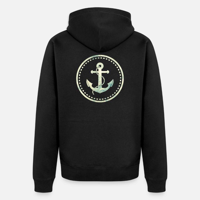ancre - Veste à capuche bio Premium Unisexe - noir