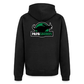 Papasaurus cadeau amusant pour les pères - Veste à capuche bio Premium Unisexe - noir - Dos - Nico (187cm)