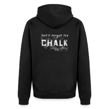 Dont forget the chalk - Unisex Premium Organic Zip Hoodie - black - Back - Nico (187cm)