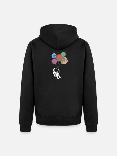 space baloons property - Unisex Premium Organic Zip Hoodie - black
