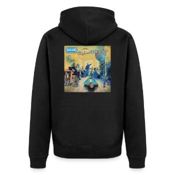Manchester City Parodie - Auf jeden Fall City - Unisex Premium Bio Zip Hoodie - Schwarz - Hinten - Nico (187cm)