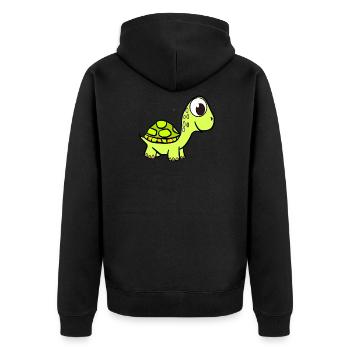 Süße Schildkröte Turtles - Unisex Premium Bio Zip Hoodie - Schwarz - Hinten - Nico (187cm)
