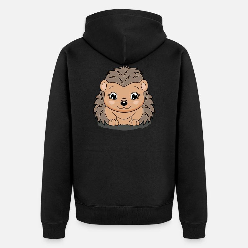 lorey.w "Hérisson Ina" - Veste à capuche bio Premium Unisexe - noir