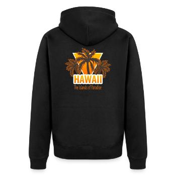 Hawaii The Islands of Paradise - Unisex Premium Organic Zip Hoodie - black - Back - Nico (187cm)