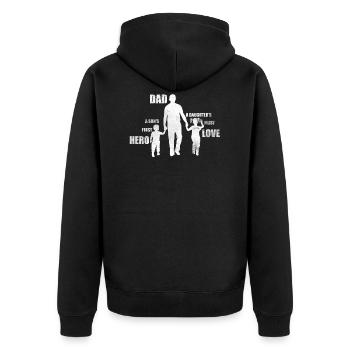Vater und Sohn - Vater und Tochter Geschenk Papa - Unisex Premium Bio Zip Hoodie - Schwarz - Hinten - Nico (187cm)