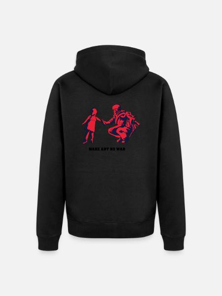Make Art No War - Unisex Premium Organic Zip Hoodie - black