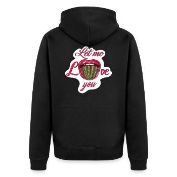 Kaktuszunge - langue sexy - baiser - Veste à capuche bio Premium Unisexe - noir - Dos - Nico (187cm)