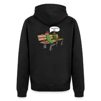 Du wirst langsam alt, Kumpel - Gurke - Unisex Premium Bio Zip Hoodie - Schwarz - Hinten - Nico (187cm)