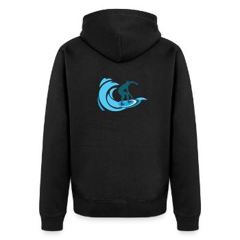 Surfer Water Gift Idea Sea Wave Surfboard - Unisex Premium Organic Zip Hoodie - black - Back - Nico (187cm)