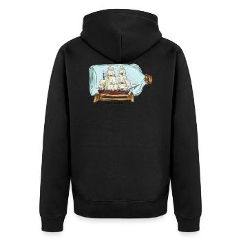 Bouteille - réalisation de souhait - Veste à capuche bio Premium Unisexe - noir - Dos - Nico (187cm)