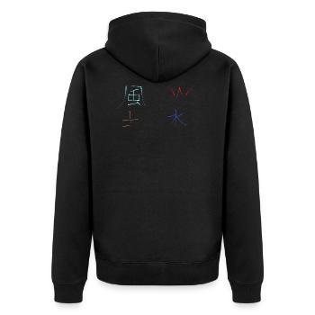 les 4 éléments sur japonais - Veste à capuche bio Premium Unisexe - noir - Dos - Nico (187cm)