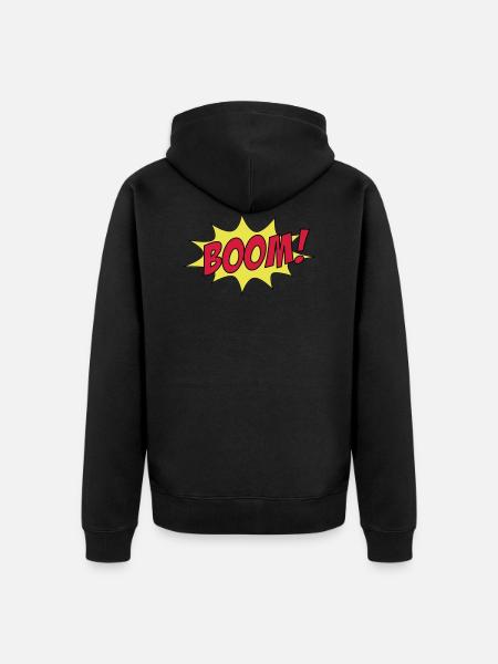 BOOM! - Unisex Premium Organic Zip Hoodie - black