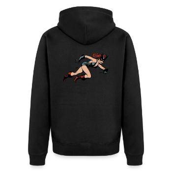 héros - Veste à capuche bio Premium Unisexe - noir - Dos - Nico (187cm)