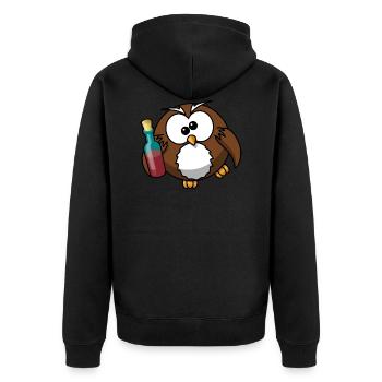 Chouchou drôle Ivre Funny Owl - Veste à capuche bio Premium Unisexe - noir - Dos - Nico (187cm)