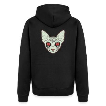 Sphinx Cat - Chat en métal noir - Veste à capuche bio Premium Unisexe - noir - Dos - Nico (187cm)