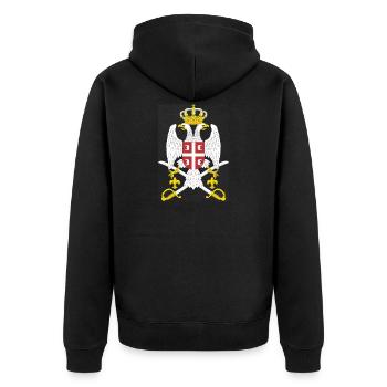 Emblème de la Serbie - Veste à capuche bio Premium Unisexe - noir - Dos - Nico (187cm)