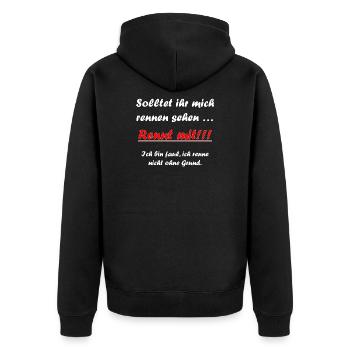 Should you see me running - Run with - Lazy - Unisex Premium Organic Zip Hoodie - black - Back - Nico (187cm)