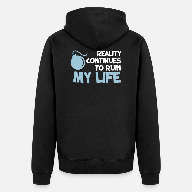 Citations drôles. Citation. Humour. cadeau - Veste à capuche bio Premium Unisexe - noir
