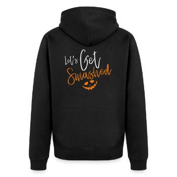 Cadeau de citrouille d'Halloween Lanterne filet - Veste à capuche bio Premium Unisexe - noir - Dos - Nico (187cm)