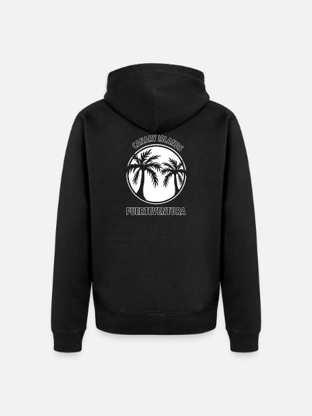 Canary Islands Fuerteventura Palm - Unisex Premium Organic Zip Hoodie - black