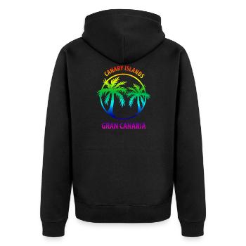Îles Canaries Grande Canarie Rainbow Gay - Veste à capuche bio Premium Unisexe - noir - Dos - Nico (187cm)