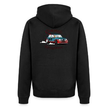 Rallycross - Unisex Premium Bio Zip Hoodie - Schwarz - Hinten - Nico (187cm)