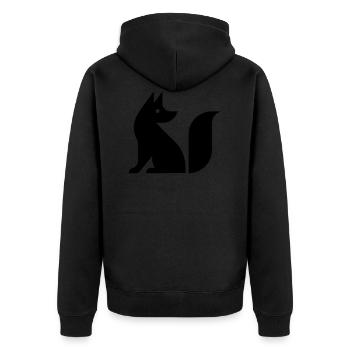 Niedlicher Fuchs Illustration - Unisex Premium Bio Zip Hoodie - Schwarz - Hinten - Nico (187cm)