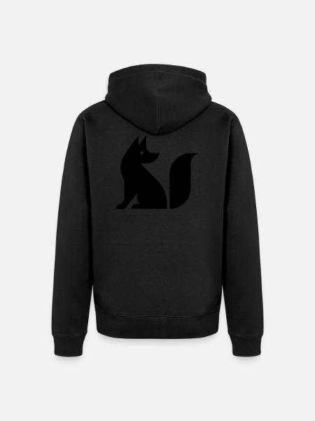 Cute fox illustration - Unisex Premium Organic Zip Hoodie - black