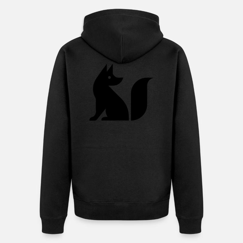 Illustration de renard mignon - Veste à capuche bio Premium Unisexe - noir