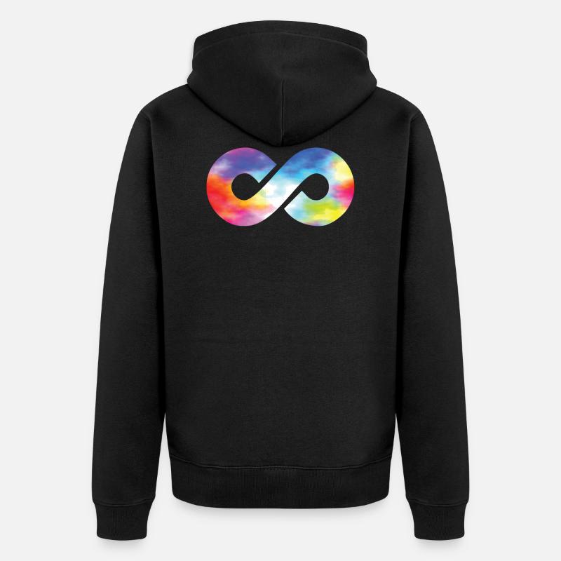 Infinity Unendlichkeit Symbol Freundschaft Liebe - Unisex Premium Bio Zip Hoodie - Schwarz