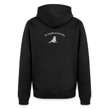 Seehund - Unisex Premium Bio Zip Hoodie - Schwarz - Hinten - Nico (187cm)