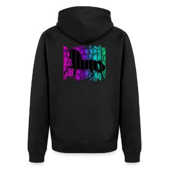 Pferd - Unisex Premium Bio Zip Hoodie - Schwarz - Hinten - Nico (187cm)