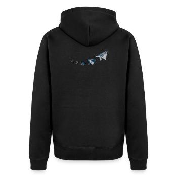 avion en papier - Veste à capuche bio Premium Unisexe - noir - Dos - Nico (187cm)