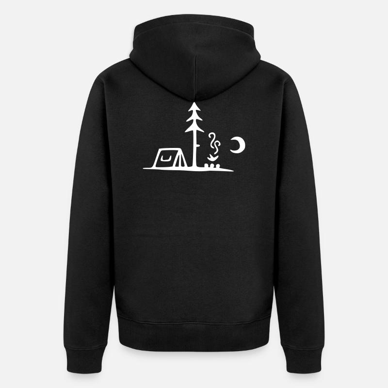 camping lagerfeuer mond - Veste à capuche bio Premium Unisexe - noir