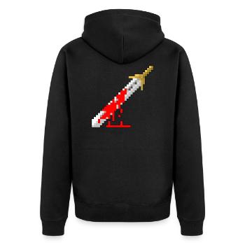 Rétro épée - sanglant - Veste à capuche bio Premium Unisexe - noir - Dos - Nico (187cm)
