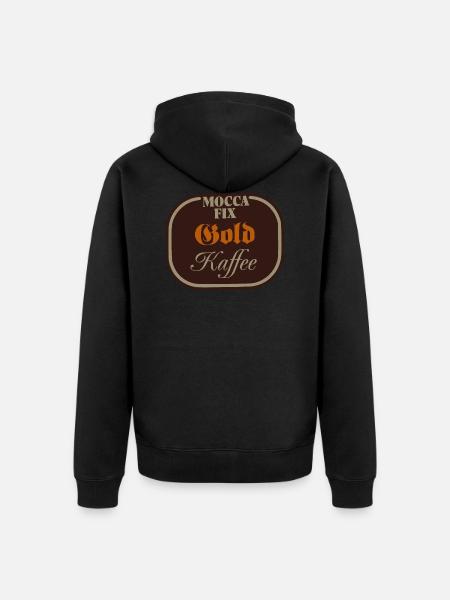 Mocca Fix Gold Coffee - Unisex Premium Organic Zip Hoodie - black