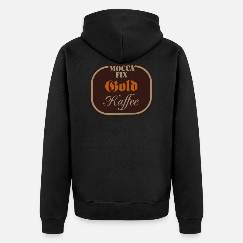 Mocca Fix Gold Kaffee - Unisex Premium Bio Zip Hoodie - Schwarz