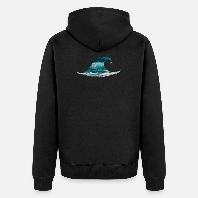 Surf de la mer océan vague - Veste à capuche bio Premium Unisexe - noir