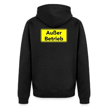 Out of service - Unisex Premium Organic Zip Hoodie - black - Back - Nico (187cm)