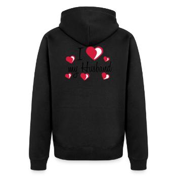i love my worlds greatest meilleur mari husband t - Veste à capuche bio Premium Unisexe - noir - Dos - Nico (187cm)