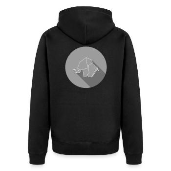 éléphant - Veste à capuche bio Premium Unisexe - noir - Dos - Nico (187cm)