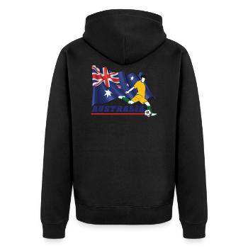 Championnat du monde de football amateur en Australie - Veste à capuche bio Premium Unisexe - noir - Dos - Nico (187cm)