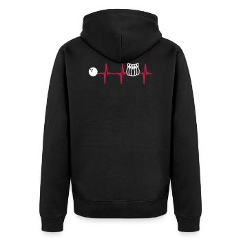 Battement de coeur bowling - Veste à capuche bio Premium Unisexe - noir - Dos - Nico (187cm)