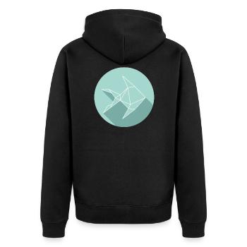 poisson - Veste à capuche bio Premium Unisexe - noir - Dos - Nico (187cm)
